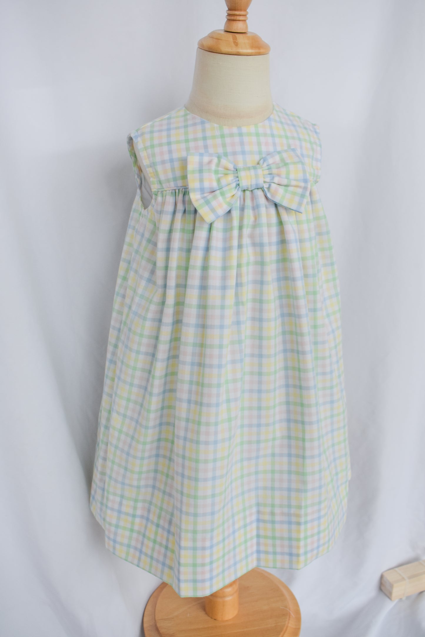 Easter Morning Plaid Bow Float Dress