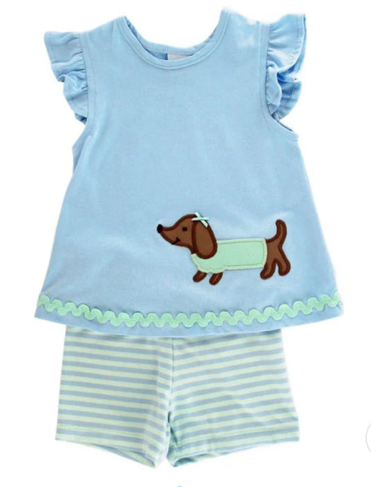 Doxie Girls Knit Short Set