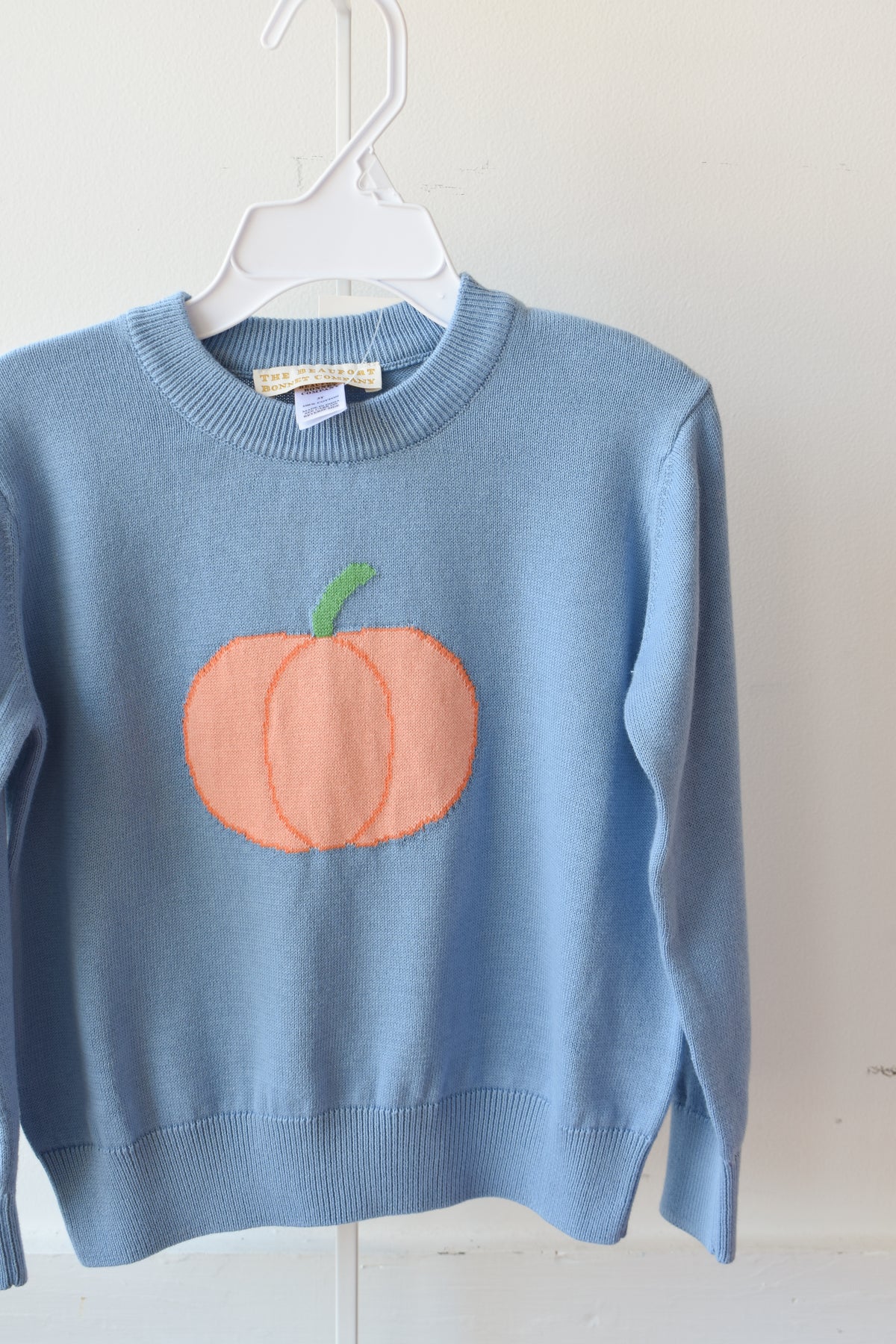 Isaac's Intarsia Sweater-Barrington Blue/Pumpkin