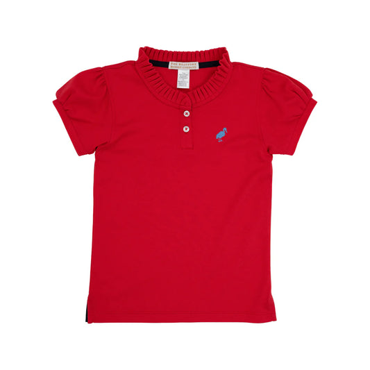 Little Miss Prim & Proper Polo-Richmond Red