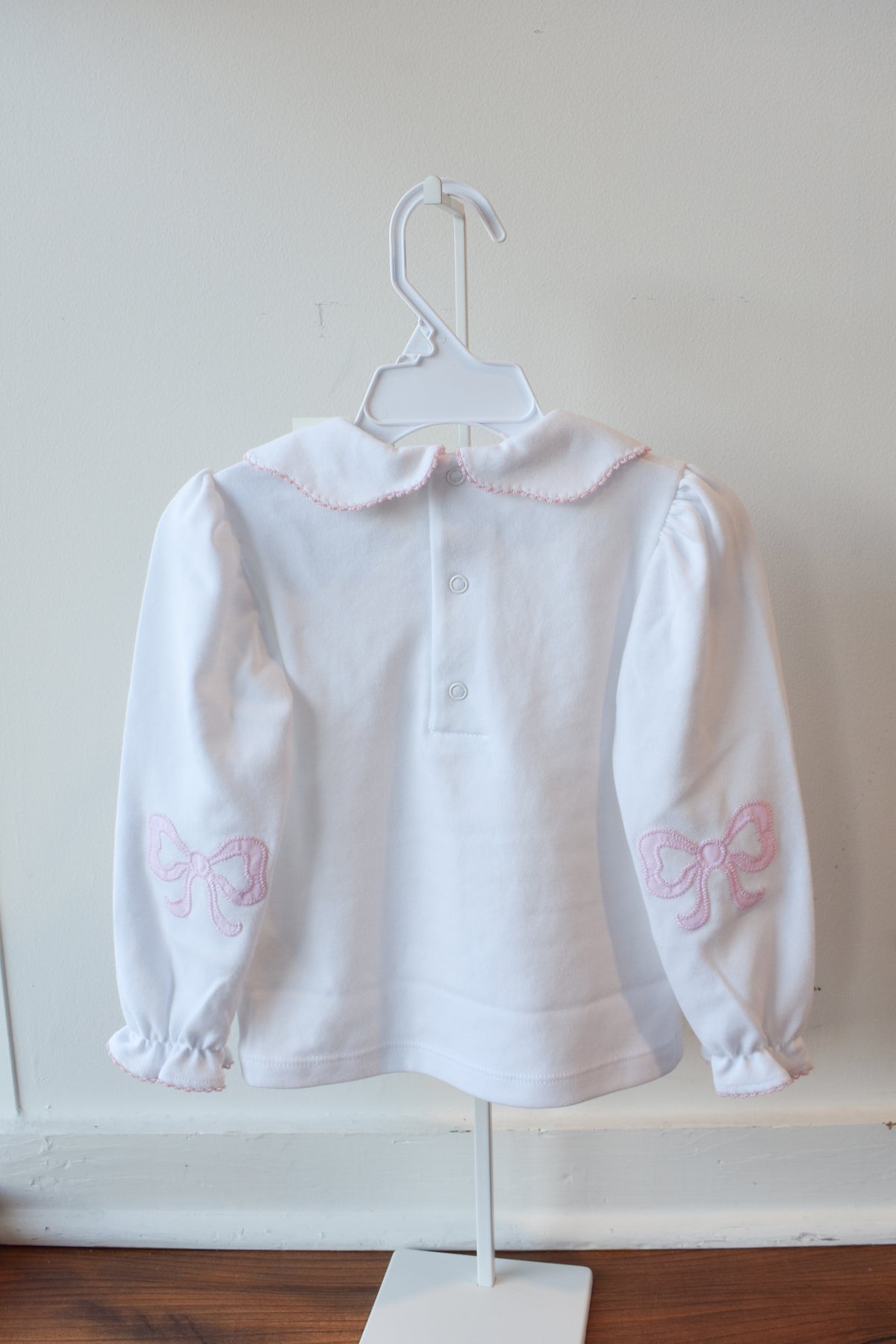 Emma’s Elbow Top-White/Palm Beach Pink