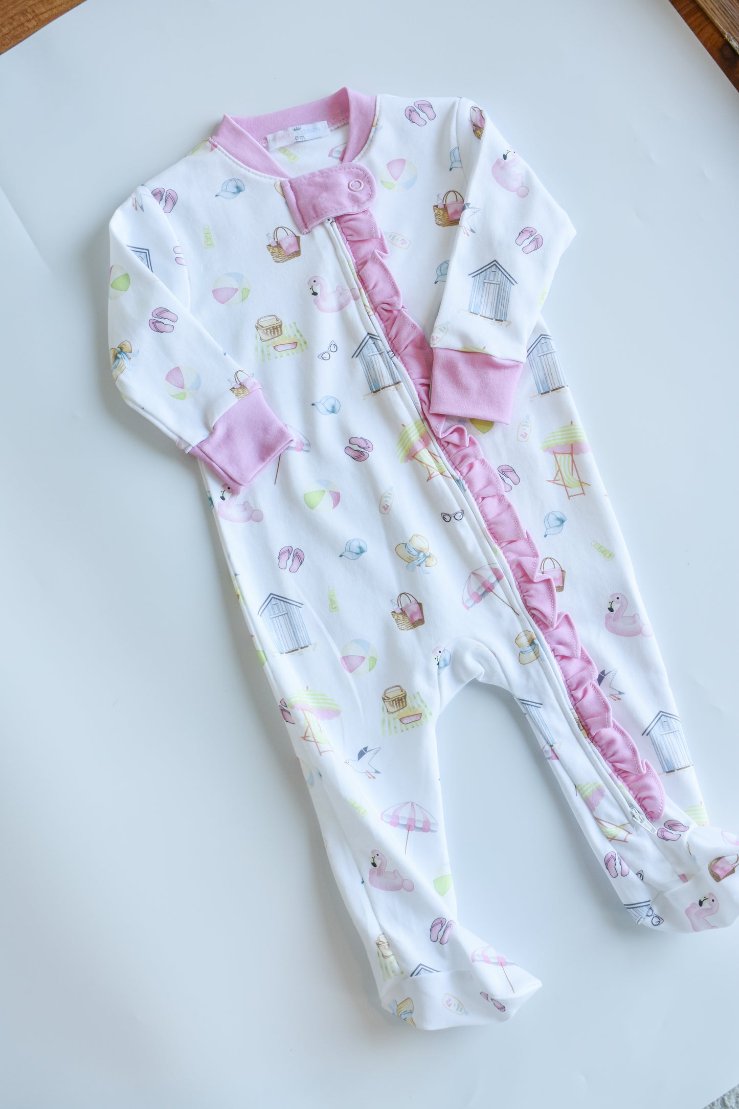 Sandy Pink Toes-Girl’s Zipper Footie