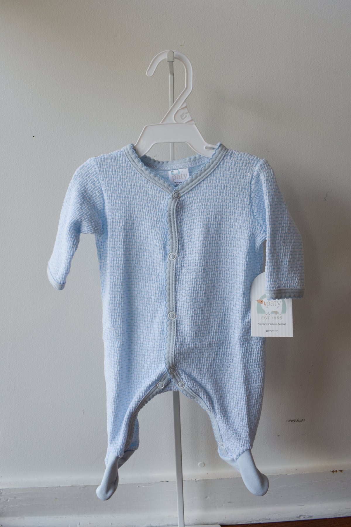 Paty Straight Sleeve Snap Button Pima Trim Footie