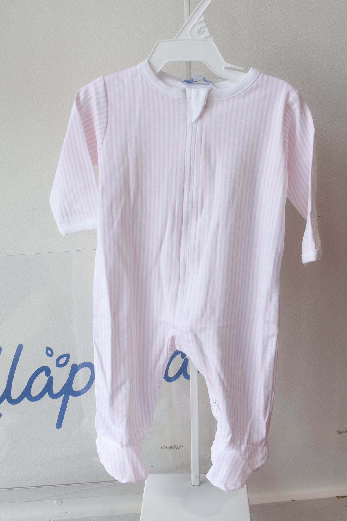Pink Classic Nella Stripe Zipper Footie