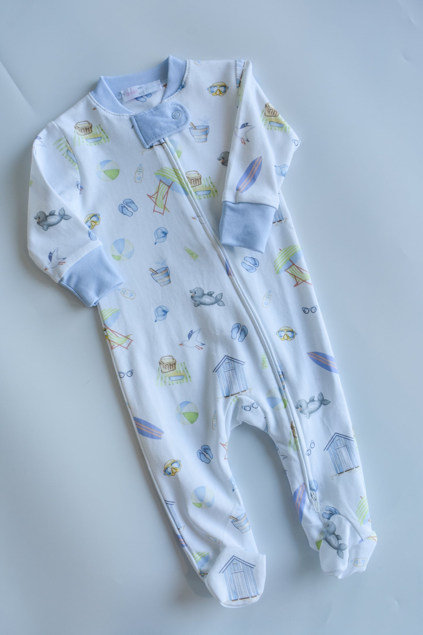 Sandy Blue Toes-Boy’s Zipper Footie