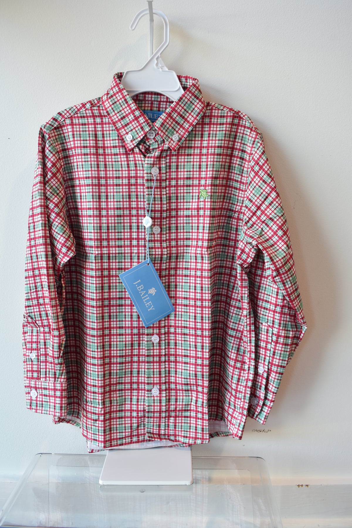 Performance Button Down Dress Shirt-Jolly Plaid