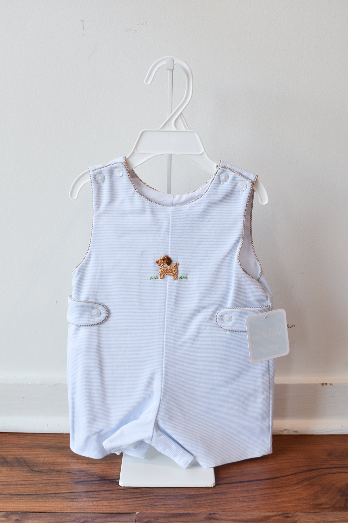 Petit Pups Blue Stripe Knit Jon Jon