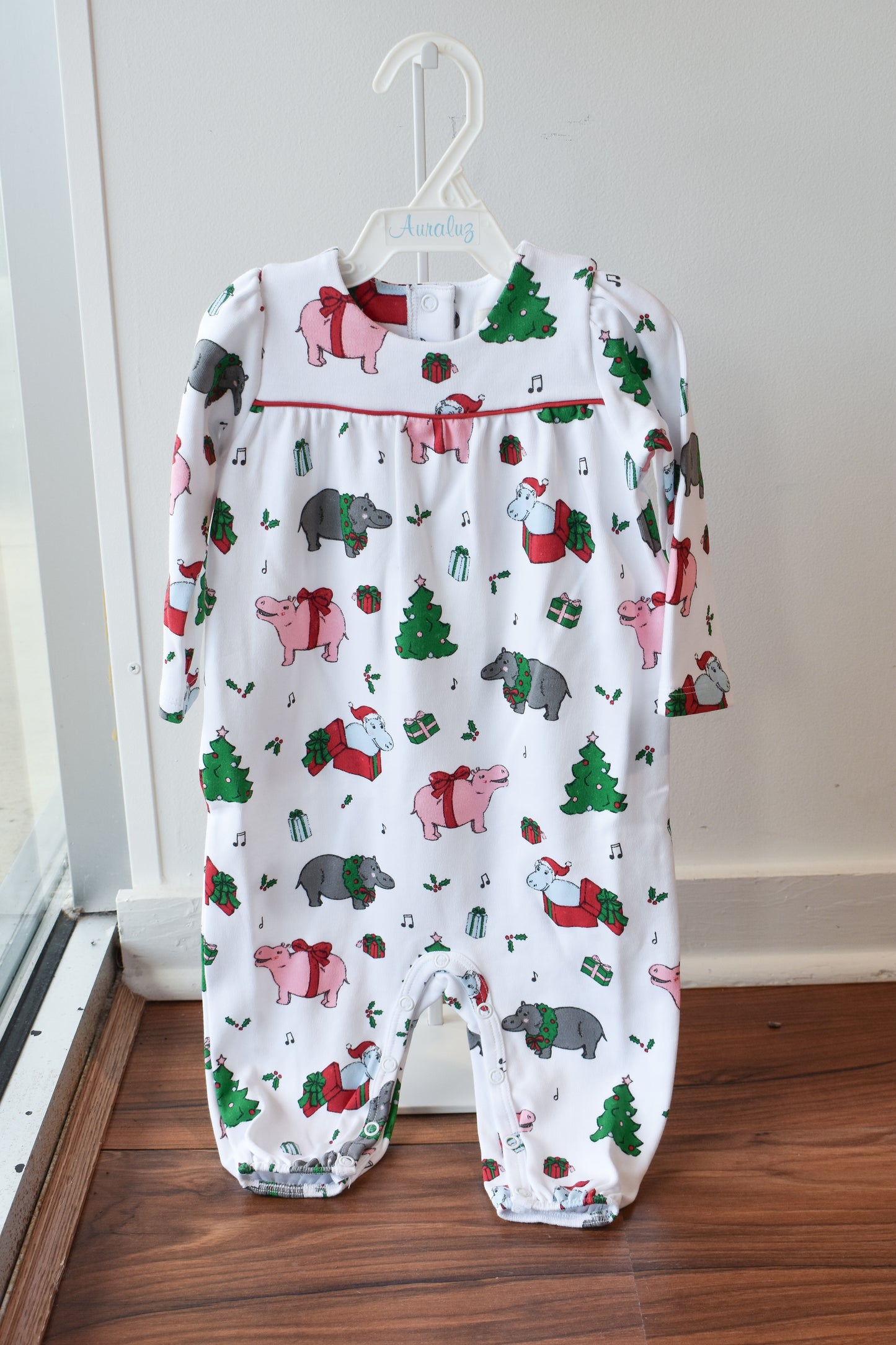 Long Sleeve Penny's Playsuit-I Want a Hippopotamus