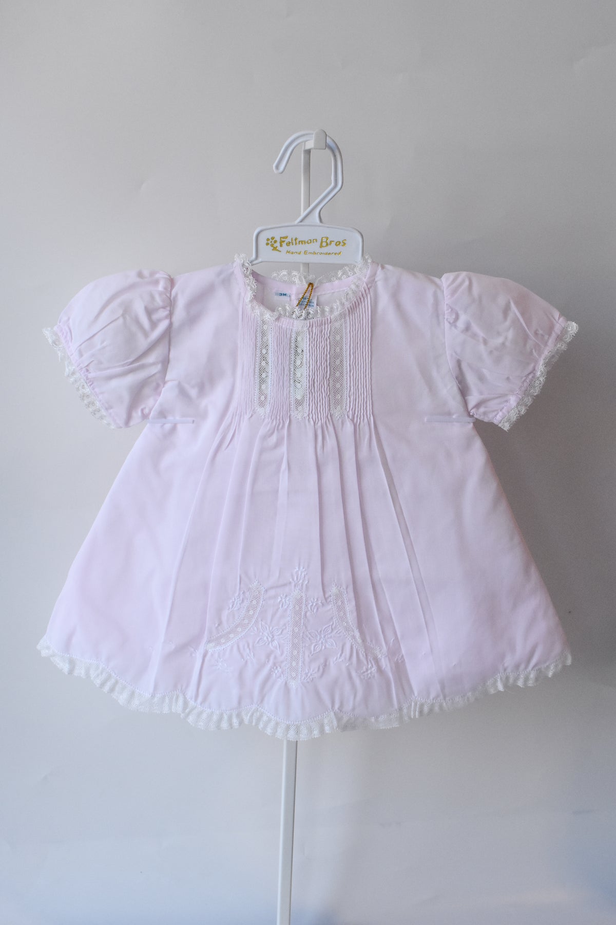 Detailed Lace Pink Slip Heirloom Dress