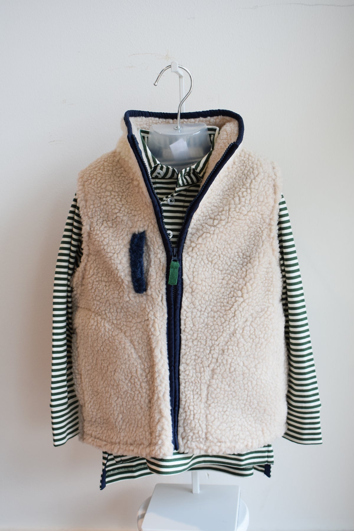 Van Camp Sherpa Vest-Khaki/Pearl