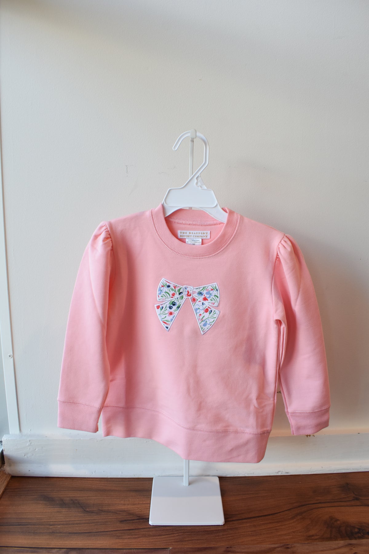 Cassidy Comfy Puff Sleeve Crewneck-Sandpearl/Fair St Bow