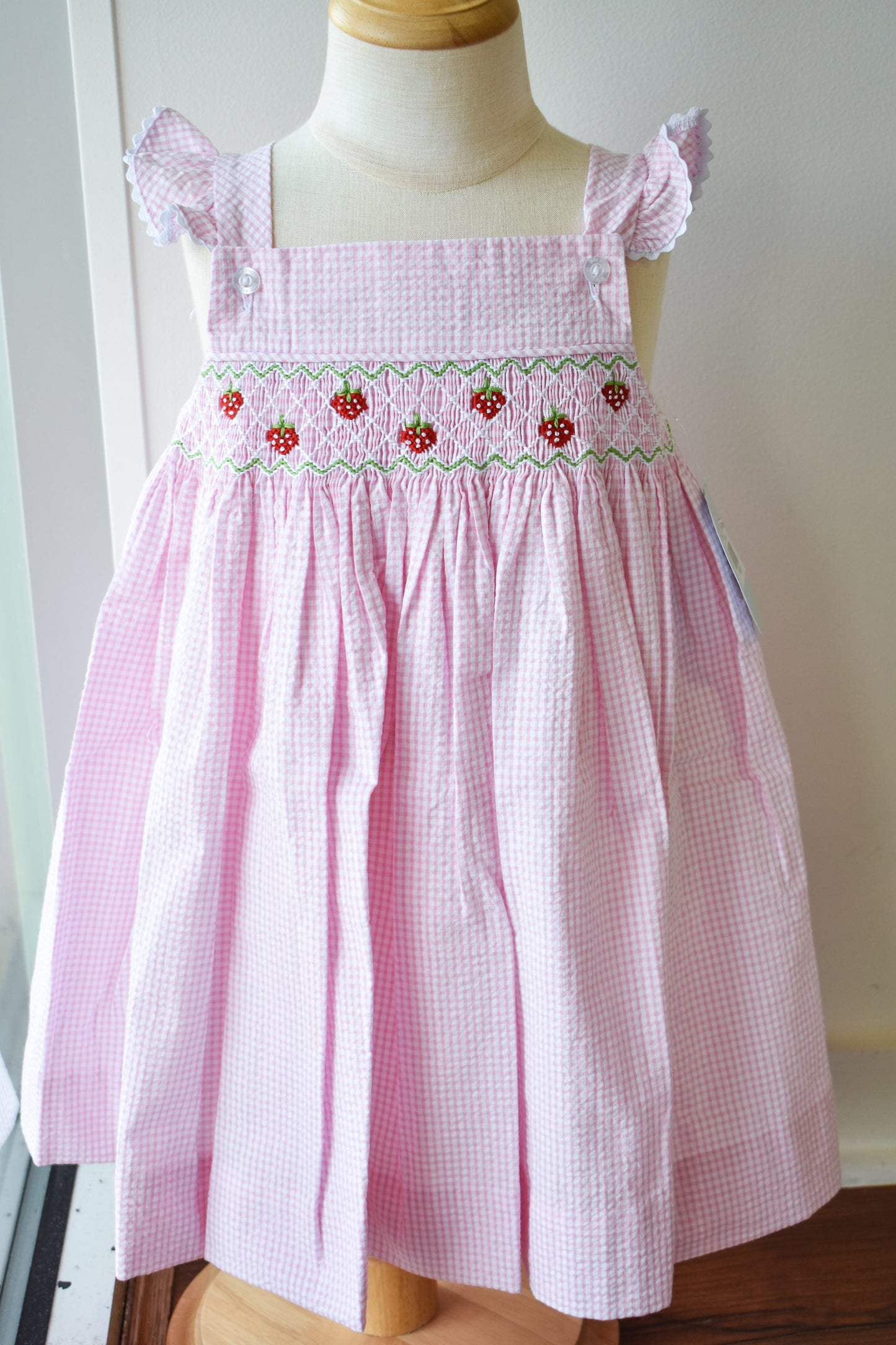 Smocked Lizzy D Dress-Strawberries