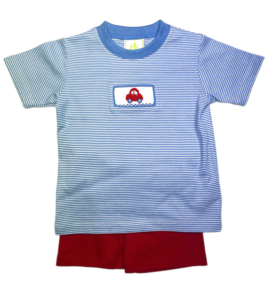 Smocked Car Short Set