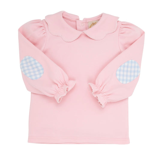 Emma's Elbow Patch Top-Palm Beach Pink/Beale Street Blue Gingham