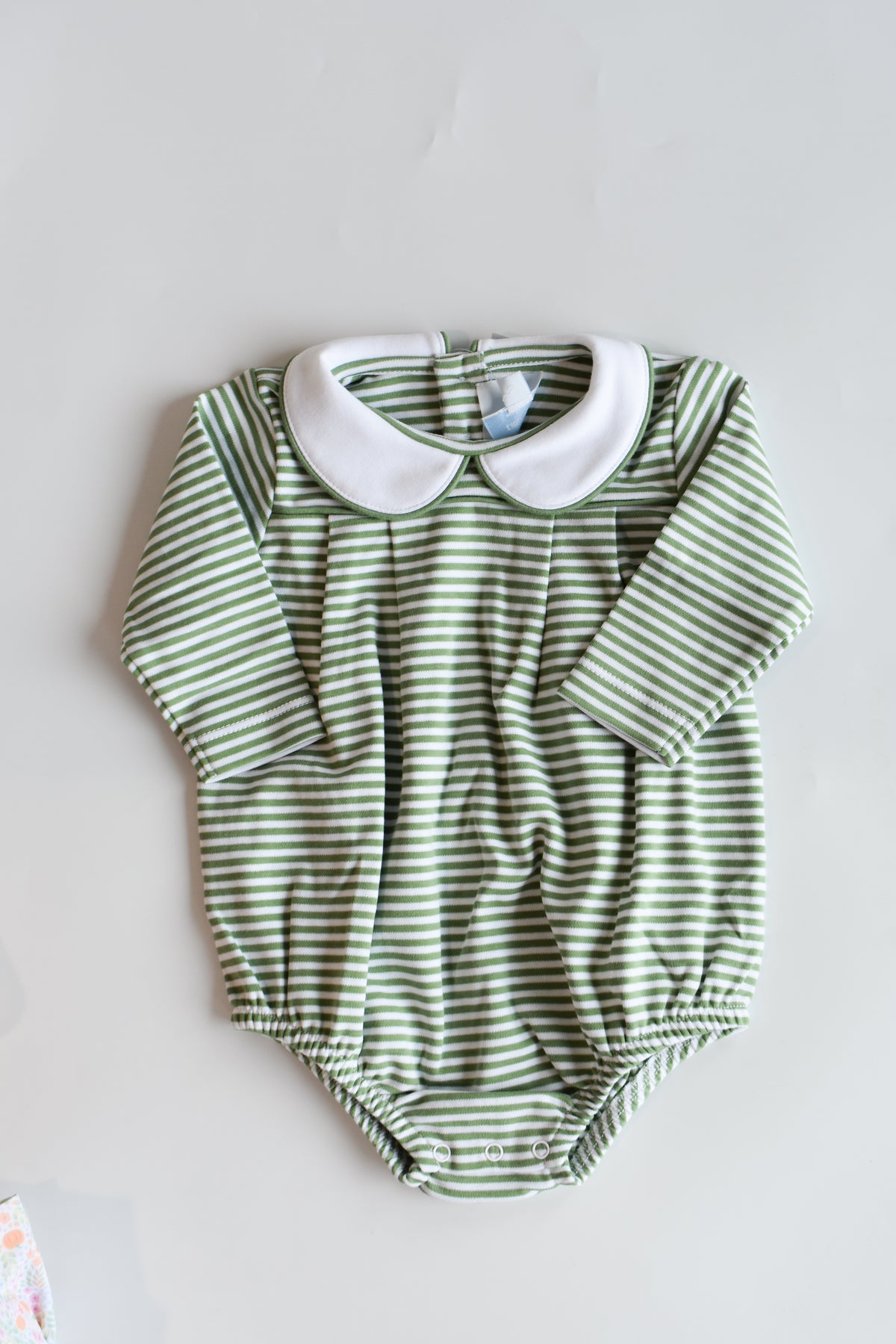 Pleated Peter Pan Bubble-Watercress Stripe