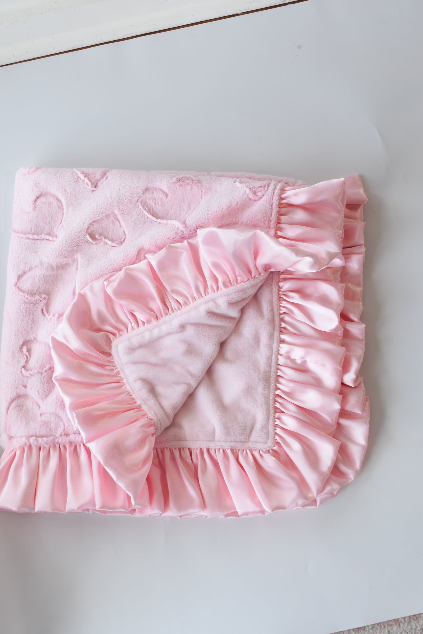 Double Plush Blanket-Pink Hearts