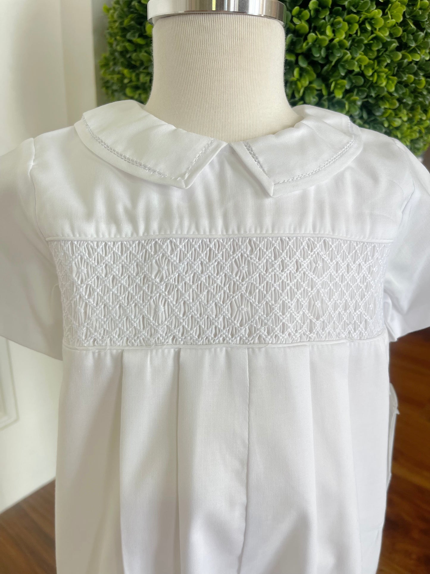 White Diamond Smocked Romper