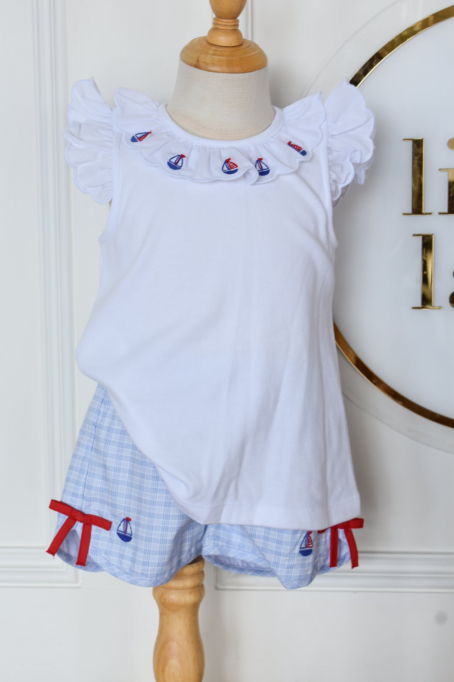Mini Sails Scalloped Angel Short Set