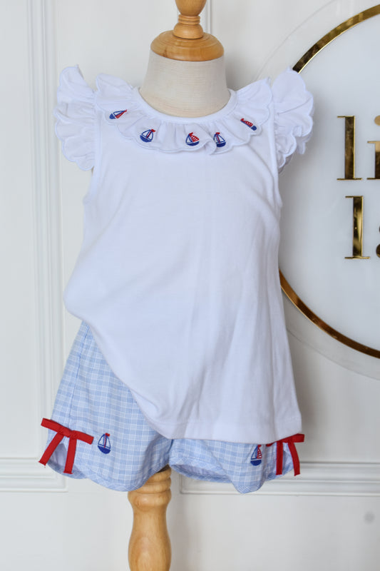 Mini Sails Scalloped Angel Short Set