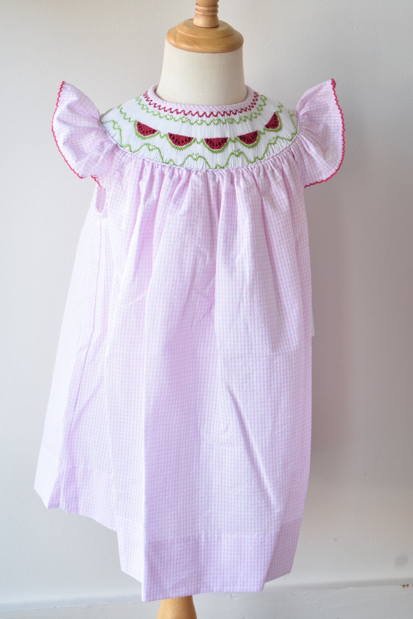 Emma Watermelon Smocked Bishop Dress