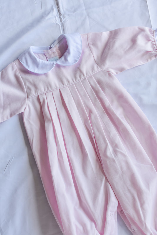 Rosie Ruffle Longall-Pink/White Trim