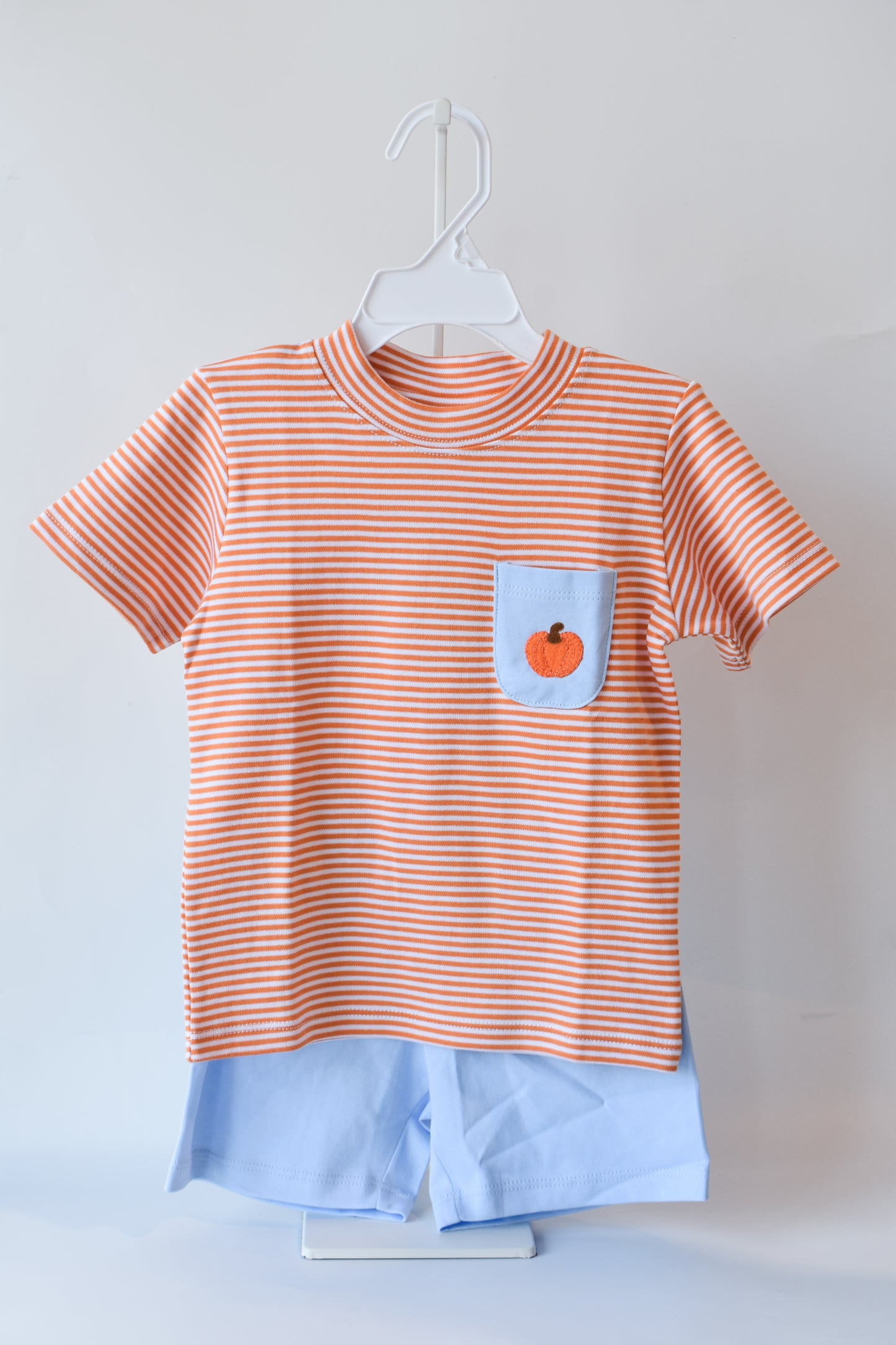 Blue Mini Pumpkin Pocket Short Set
