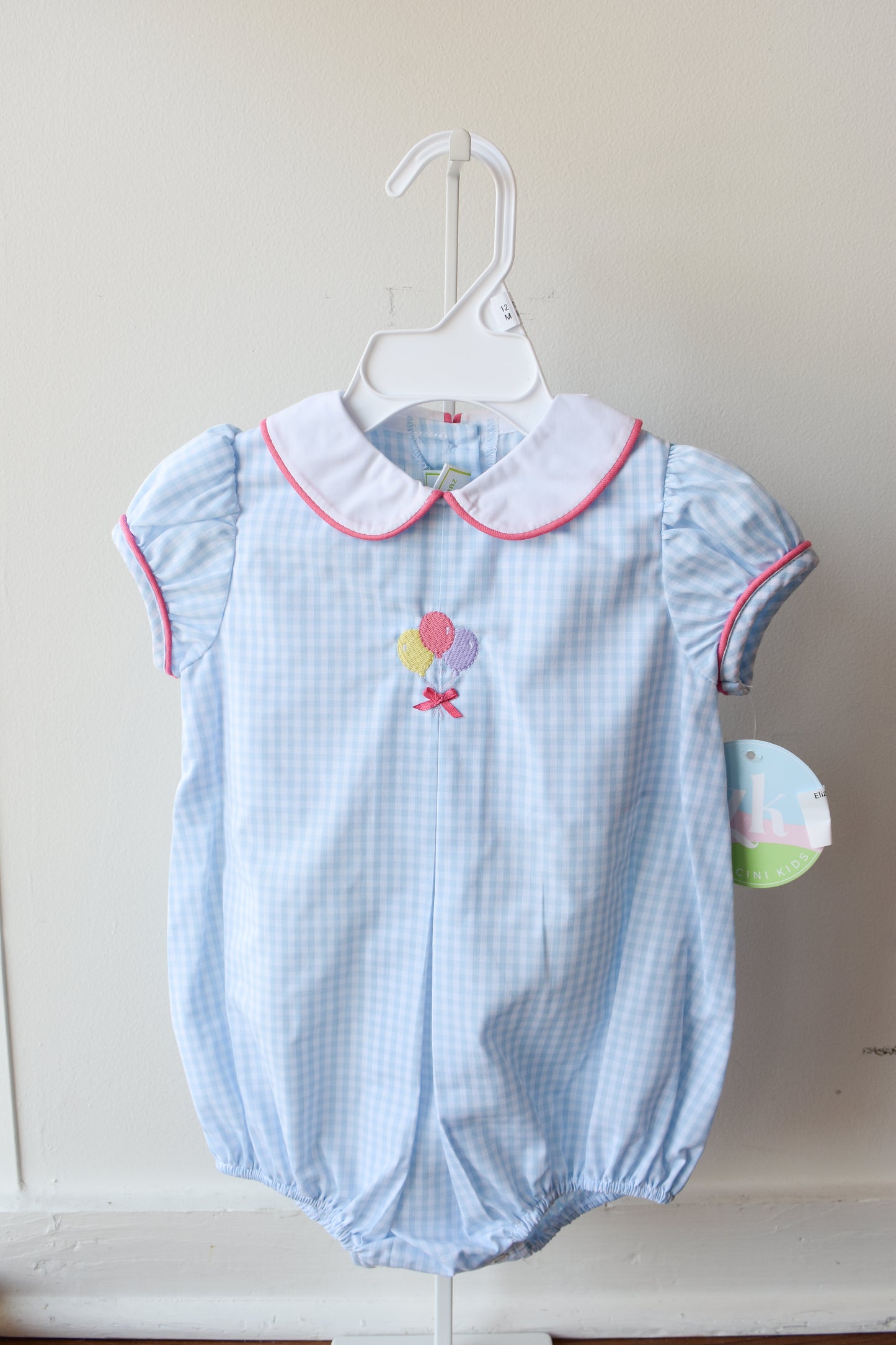 Elizabeth Blue Gingham Birthday Bubble