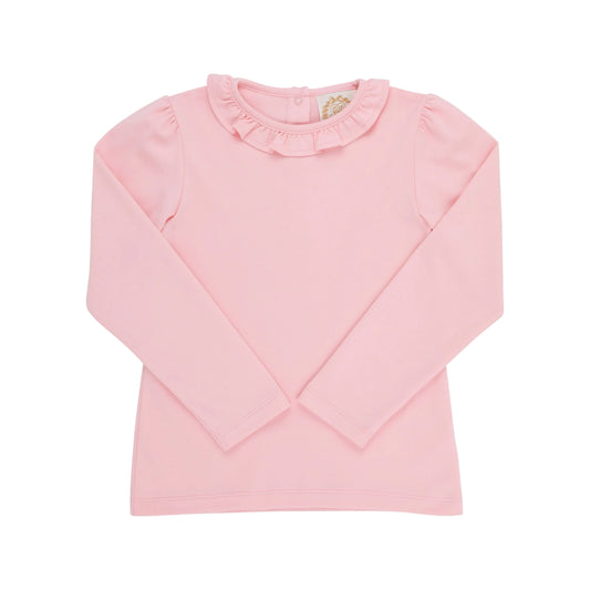 Reece Ruffle Long Sleeve Top-Sandpearl Pink