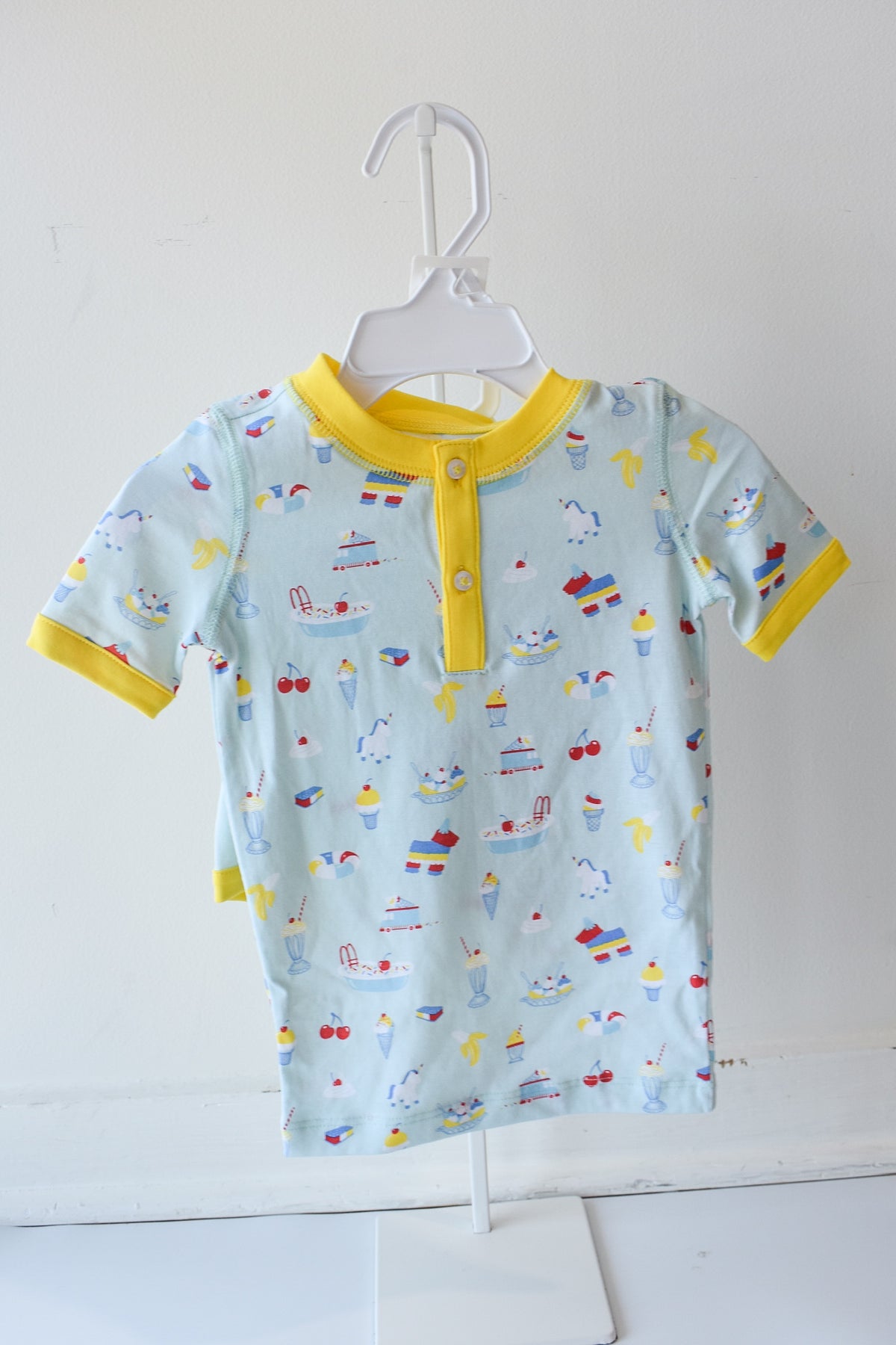 Payton Pajama Short Set-Blueberry Blue Ice Cream Daydream