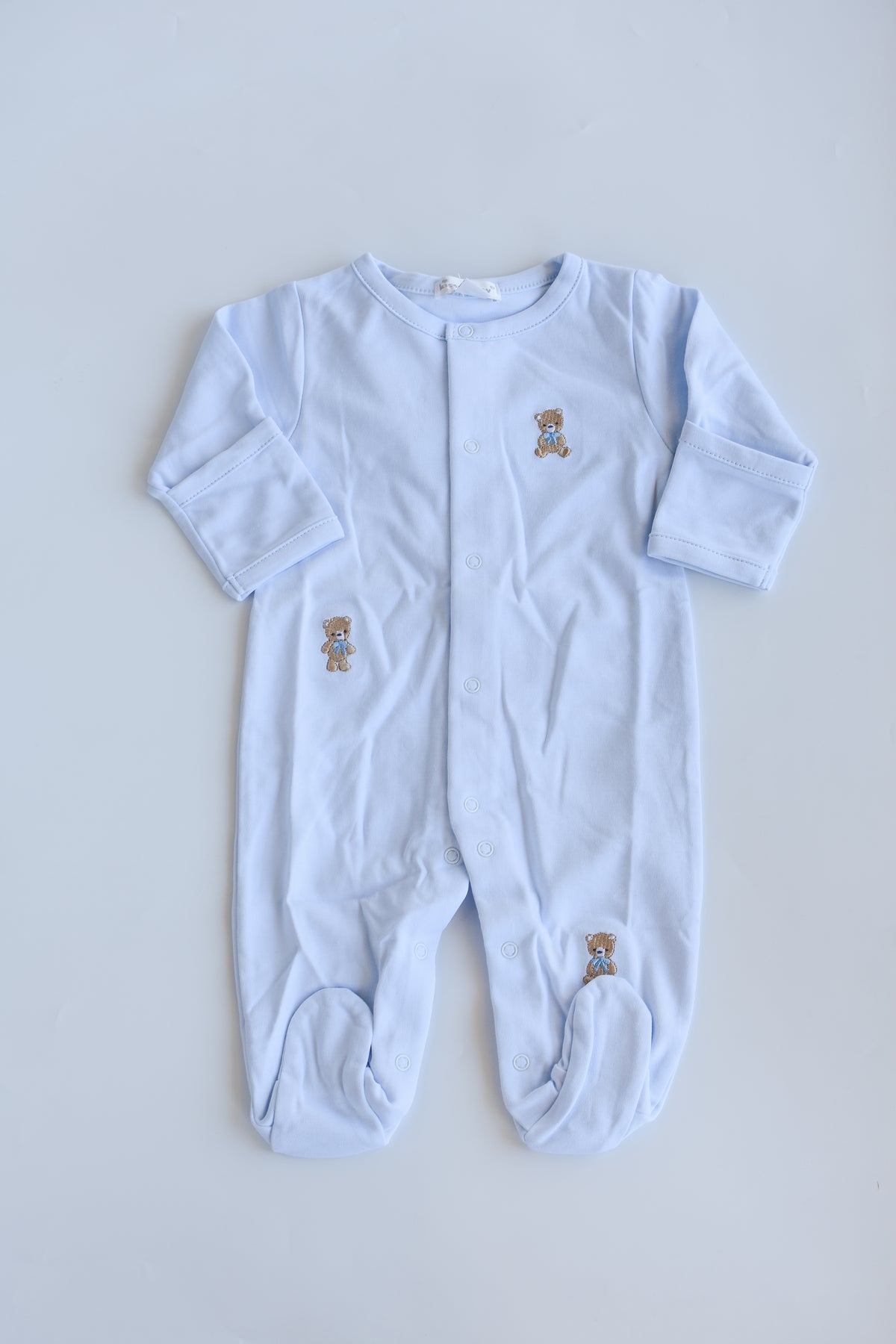 Teddy Bear Club Blue Snap Footie