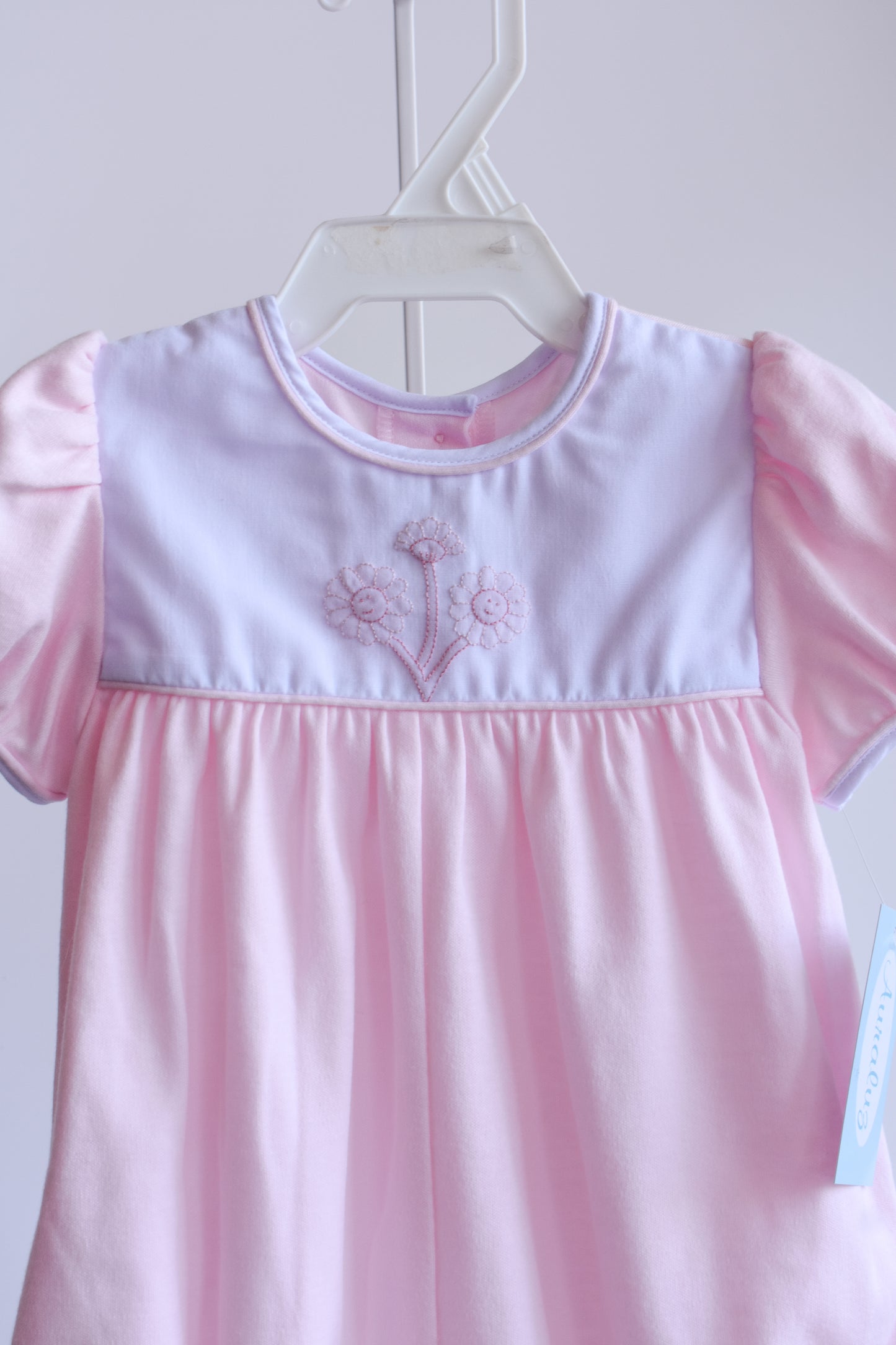 Daisy Detailed Pink Knit Bubble Romper