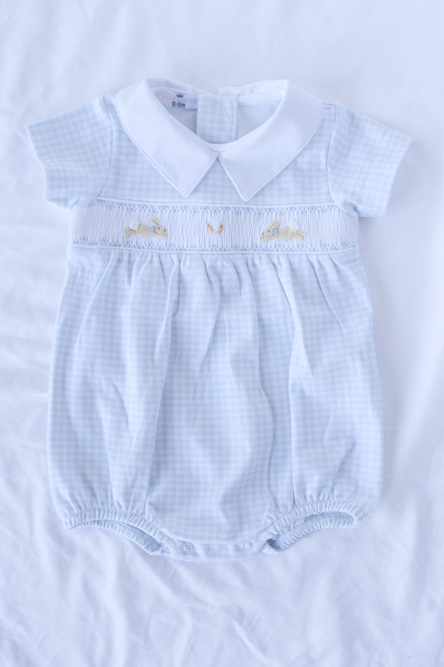 Here Comes Lil Cottontail Blue Knit Bubble