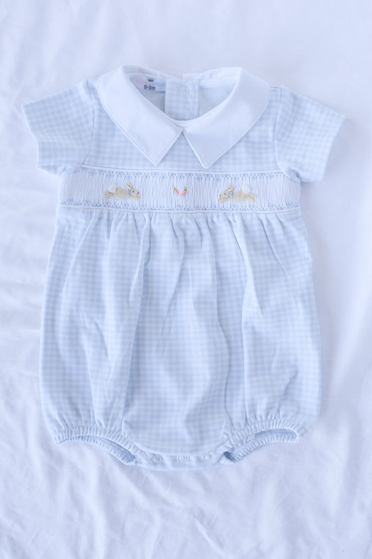 Here Comes Lil Cottontail Blue Knit Bubble