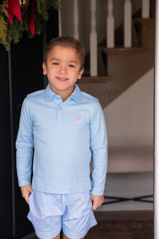 Gameday Giggles-LS Polo Short Set