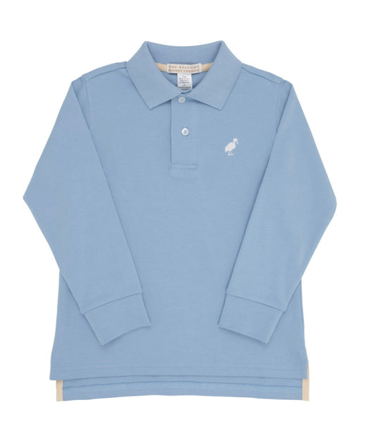 Prim and Proper Polo LS-Barrington Blue/Worth Avenue White