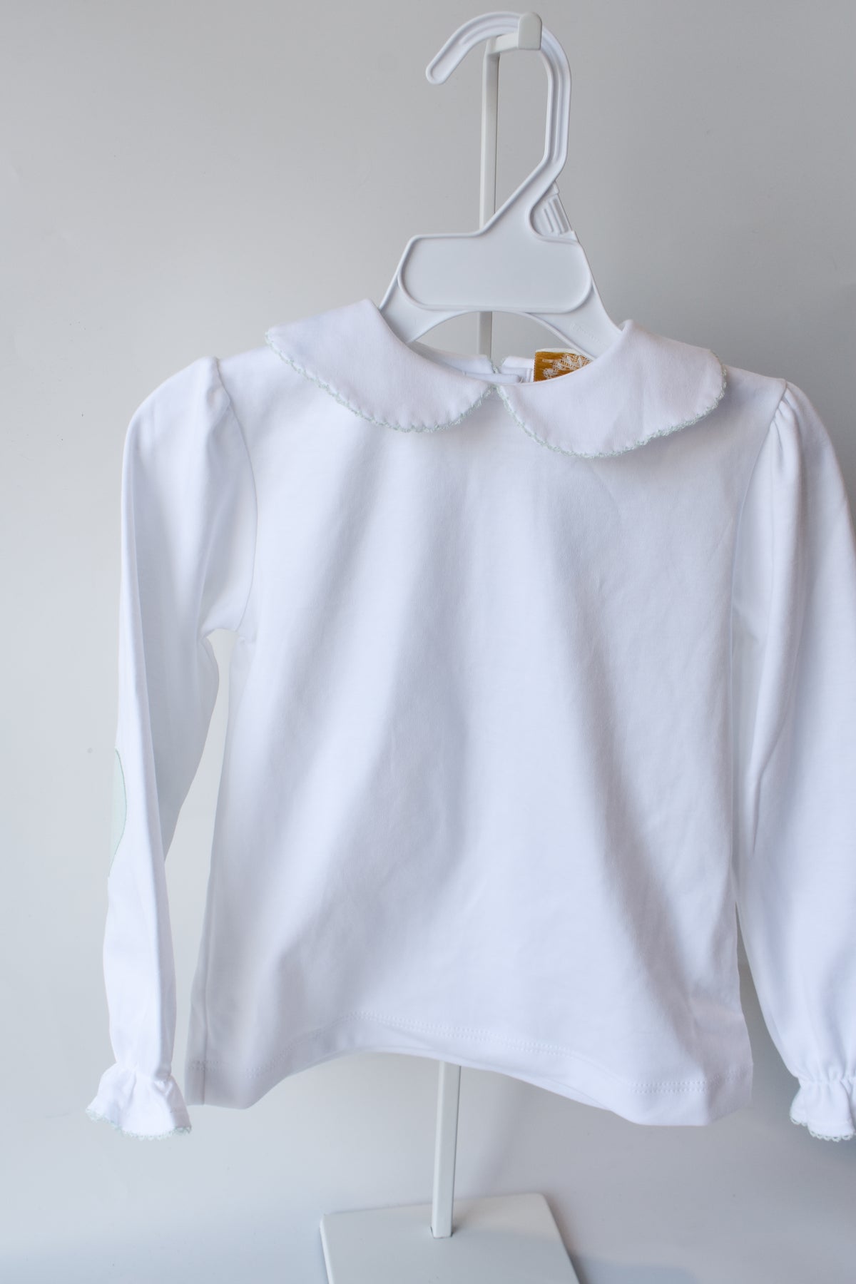 Emma’s Elbow Top-White/Greenwich Green