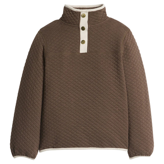 Classic Quilted Pullover-Chocolate/Khaki