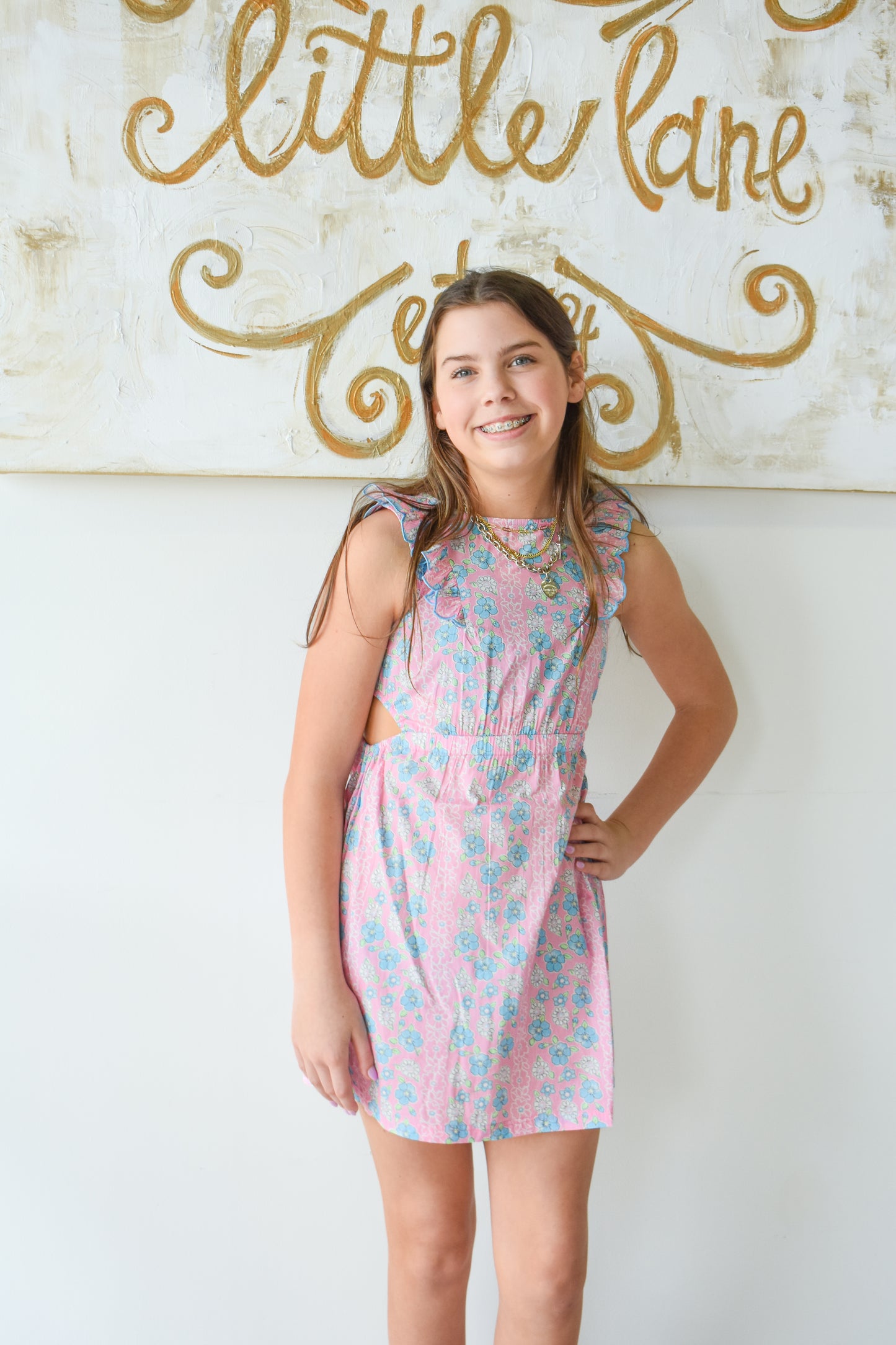 Cutout Dress-Spring Marguerite Floral