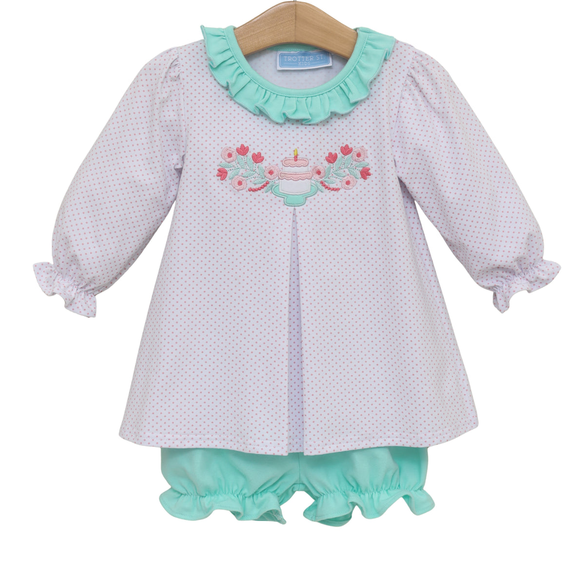 Birthday Ruffle Knit Bloomer Set
