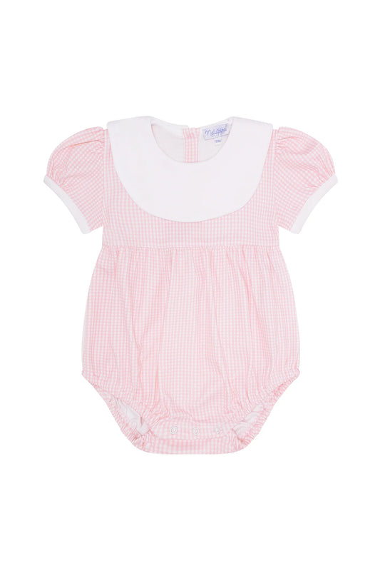 Classic Pink Gingham Collared Bubble