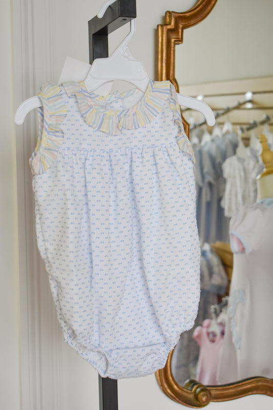 Blue Swiss Dot Rosie Bubble