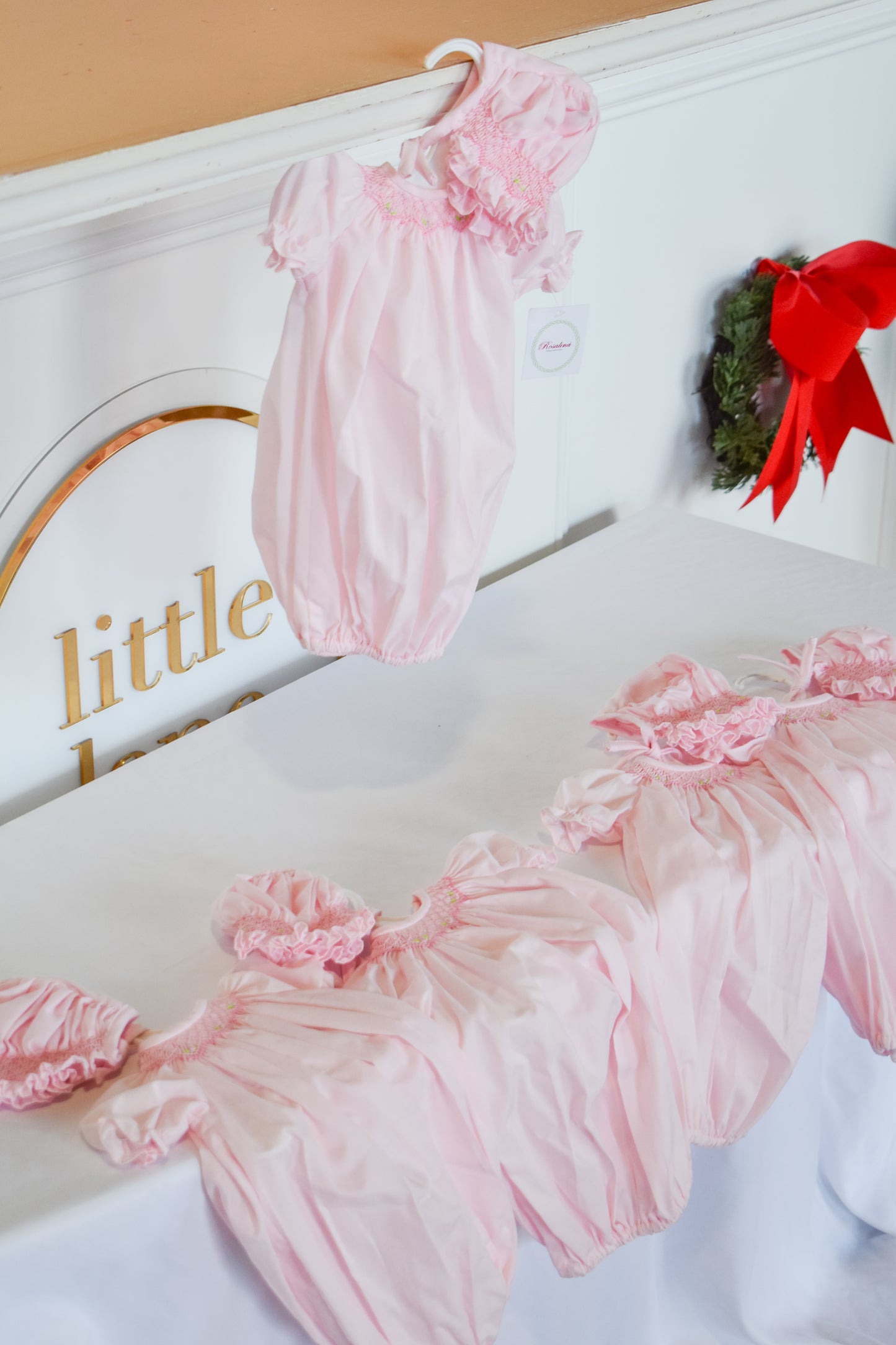 Baby Doll Smocked Gown/Bonnet Set