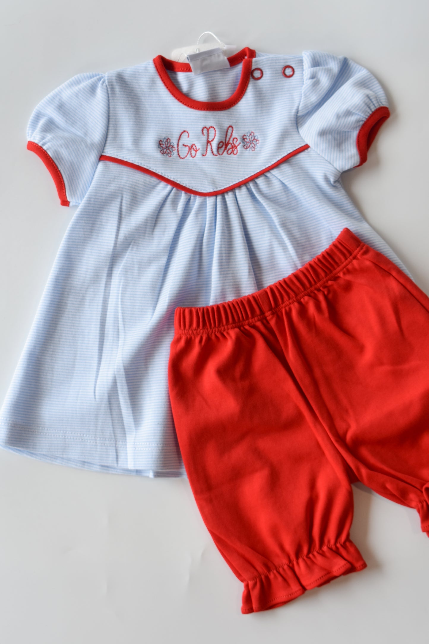 Go Rebs Pom Pom Embroidered Bloomer Set