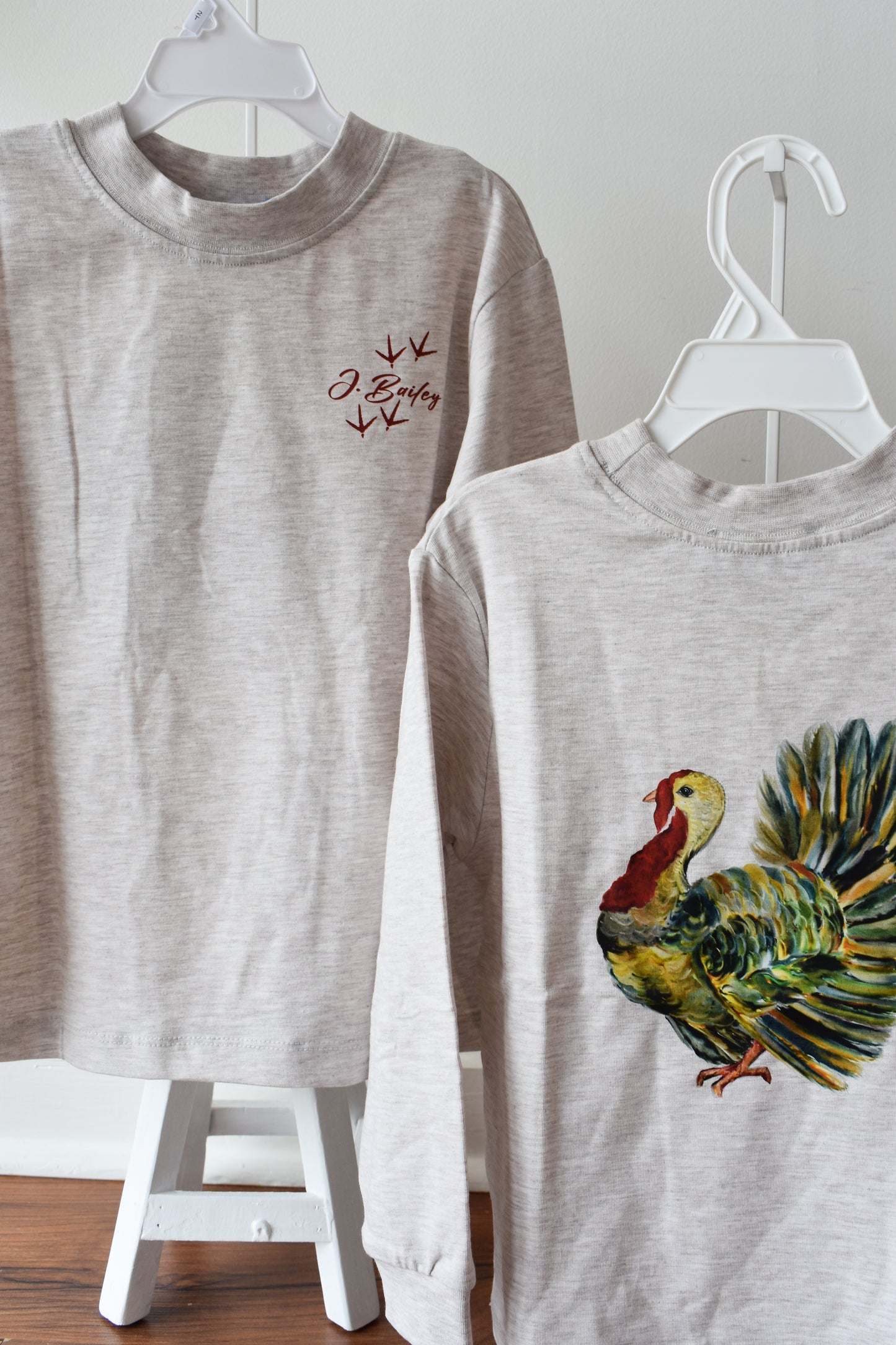 Long Sleeve Logo Tee-Turkey on Heathered Oatmeal