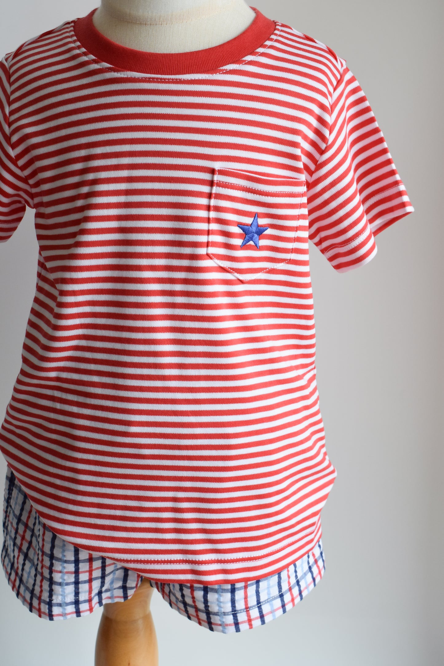 Carter Crewneck-Richmond Red Striped/Royal Star