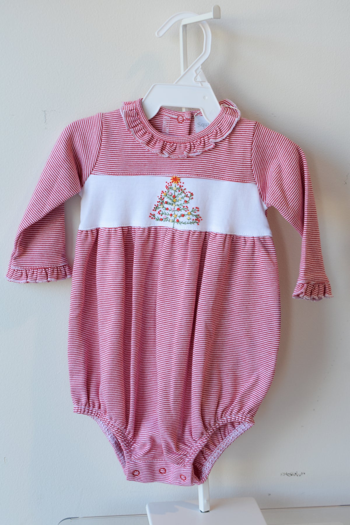 Holiday Holly Long Sleeve Ruffled Bubble