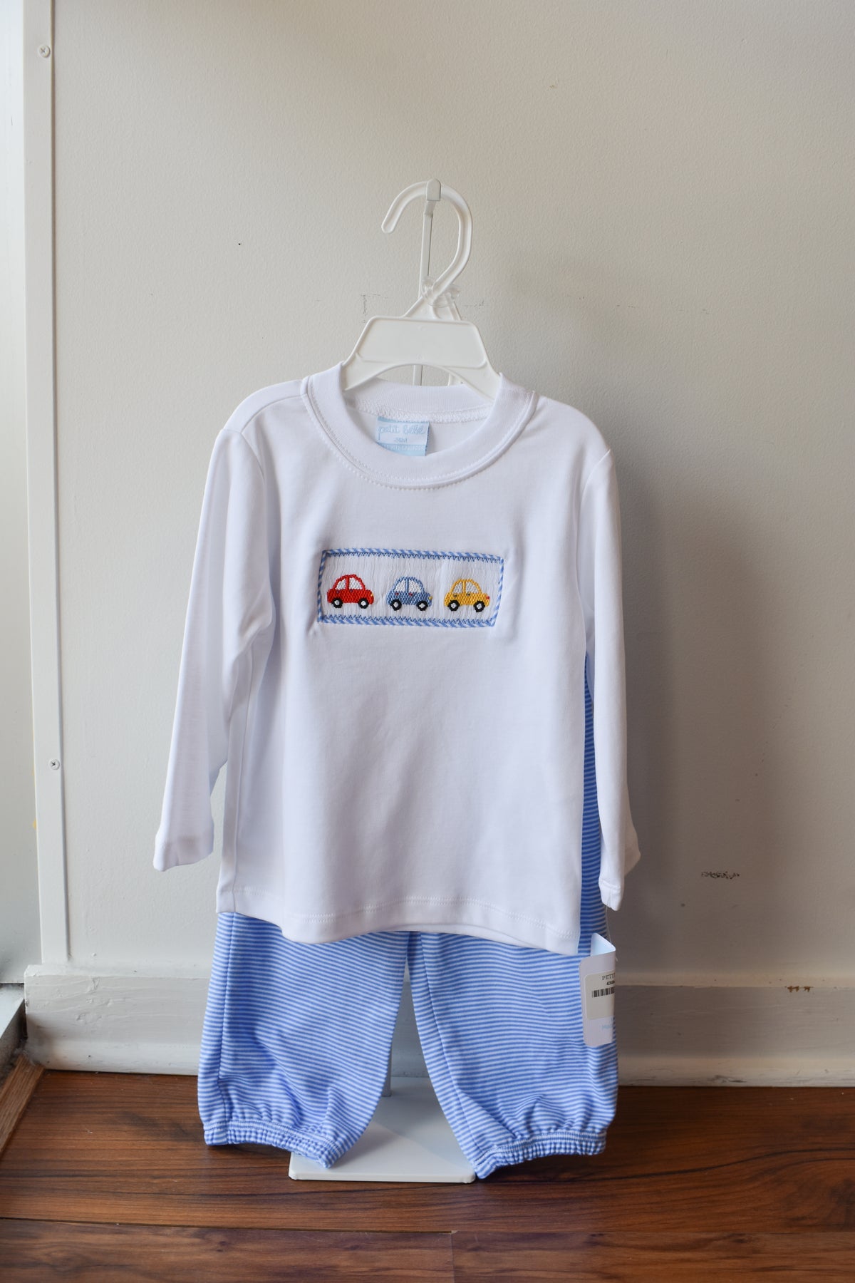 Beep Beep Blue Stripe Knit Pant Set