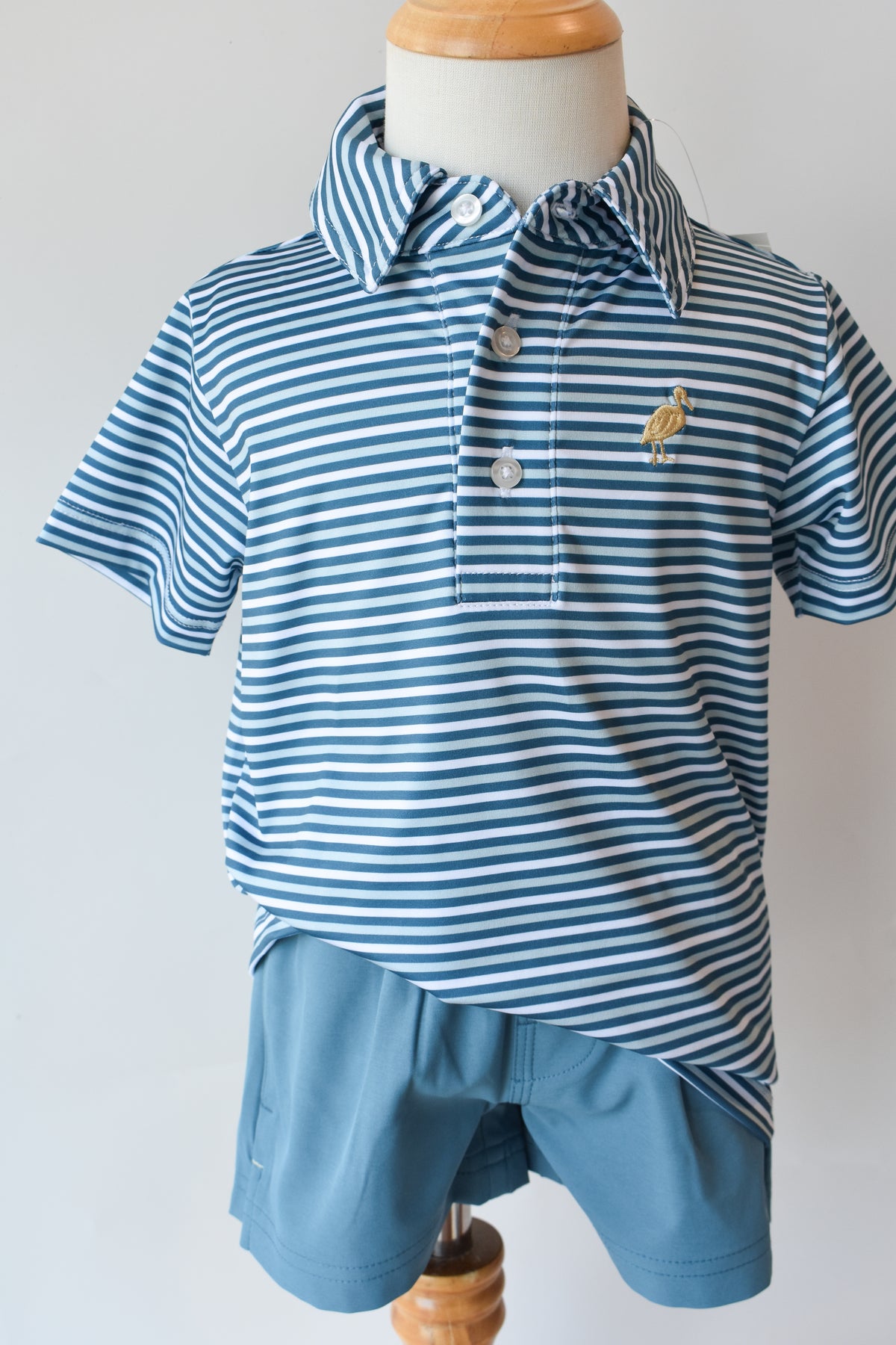 Prepletic Prim and Proper Polo-Barnsley Blue/Khaki Sumner Stripe