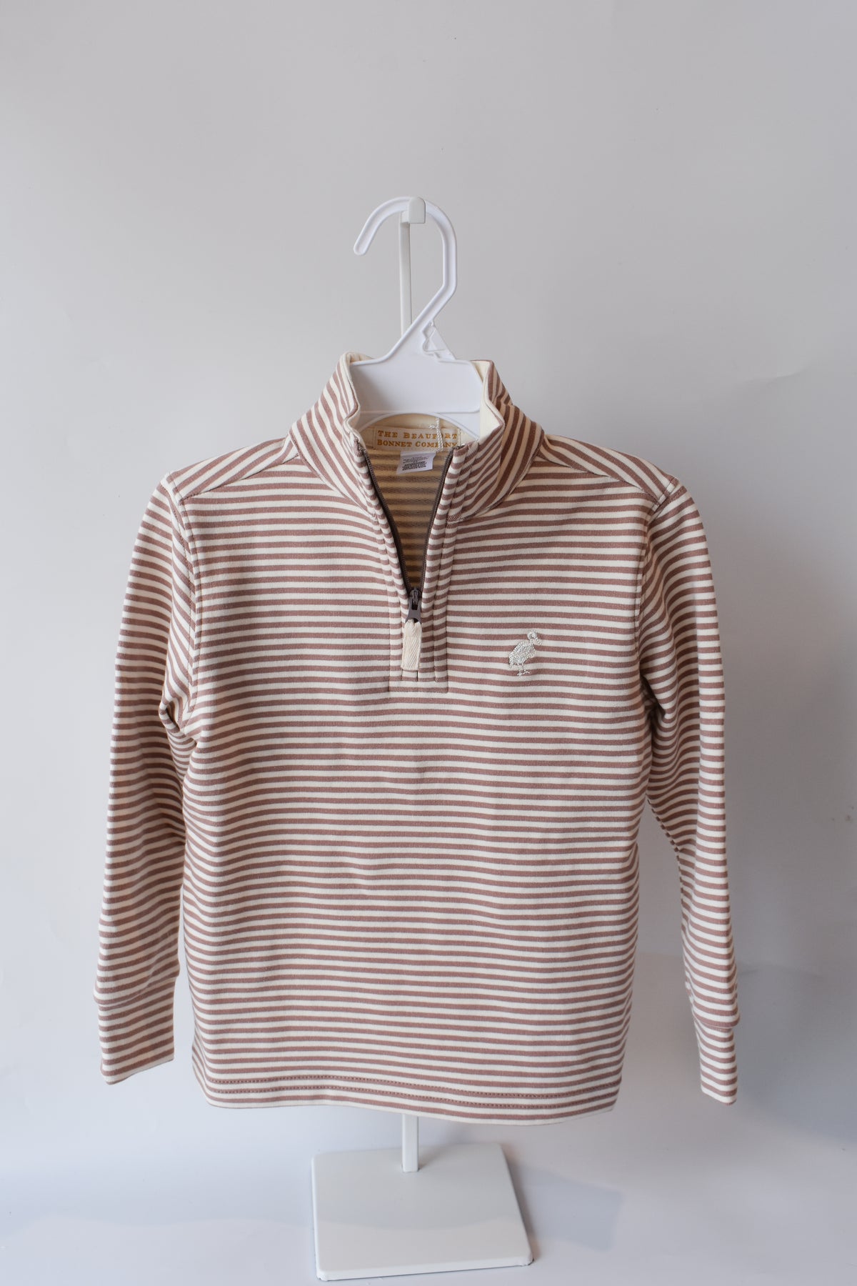 Hayword Half Zip-Gray Bay Brown/Palmetto Stripe