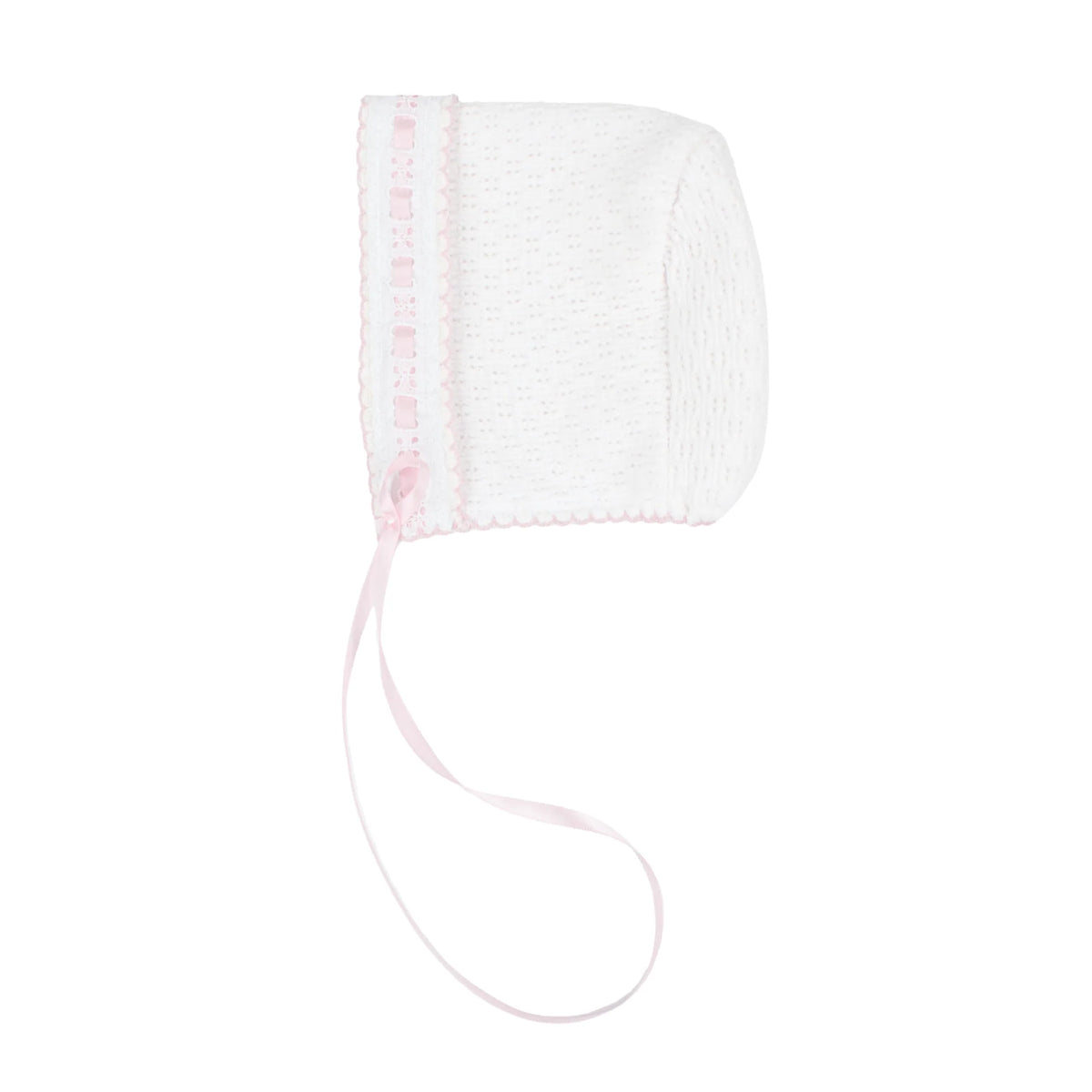 Paty Ribbon Tie Eyelet Bonnet